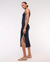 Crochet-Style Crew Midi Dress