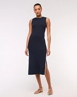 Crochet-Style Crew Midi Dress