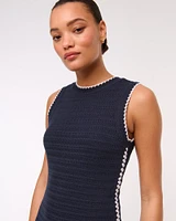 Crochet-Style Crew Midi Dress