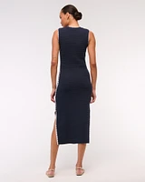 Crochet-Style Crew Midi Dress