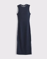 Crochet-Style Crew Midi Dress