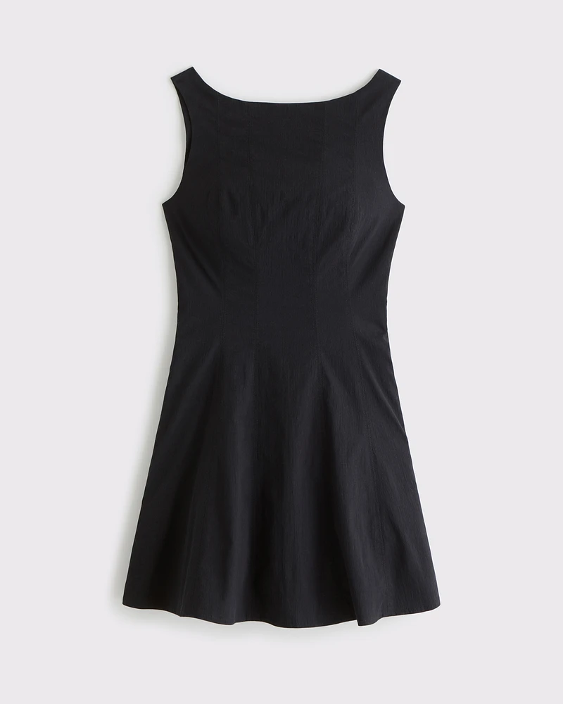 The A&F Mila High-Neck Open-Back Mini Dress