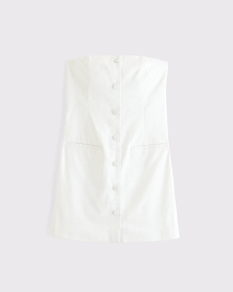The A&F Mara Strapless Linen-Blend Vest Dress