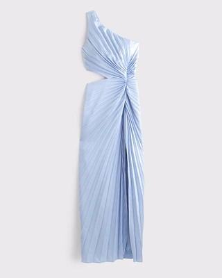 The A&F Giselle Pleated One-Shoulder Cutout Maxi Dress