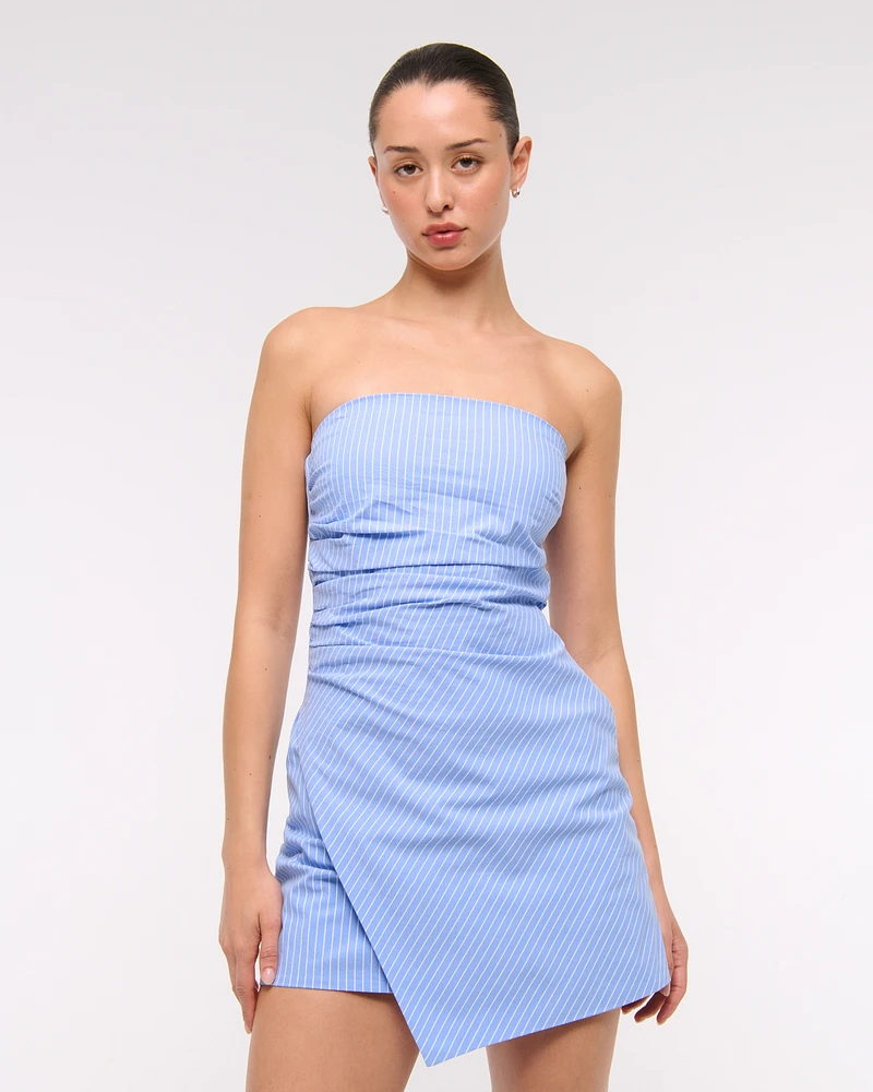 Strapless Asymmetrical Mini Dress