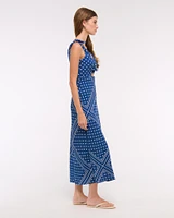 Tie-Front Scarf Midi Dress
