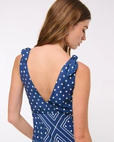 Tie-Front Scarf Midi Dress