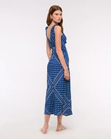 Tie-Front Scarf Midi Dress