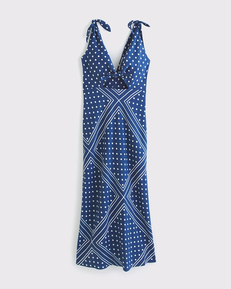 Tie-Front Scarf Midi Dress