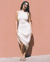 Halter Ruched Maxi Dress