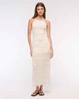 Halter Ruched Maxi Dress