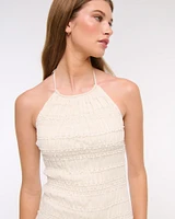 Halter Ruched Maxi Dress