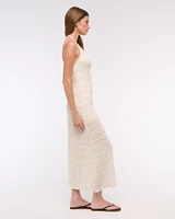 Halter Ruched Maxi Dress