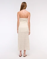 Halter Ruched Maxi Dress