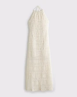 Halter Ruched Maxi Dress