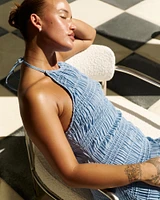 Halter Ruched Maxi Dress