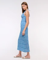 Halter Ruched Maxi Dress