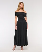 Off-The-Shoulder Knit Maxi Dress