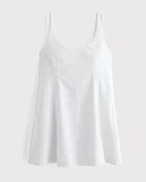 Trapeze Linen-Blend Mini Dress