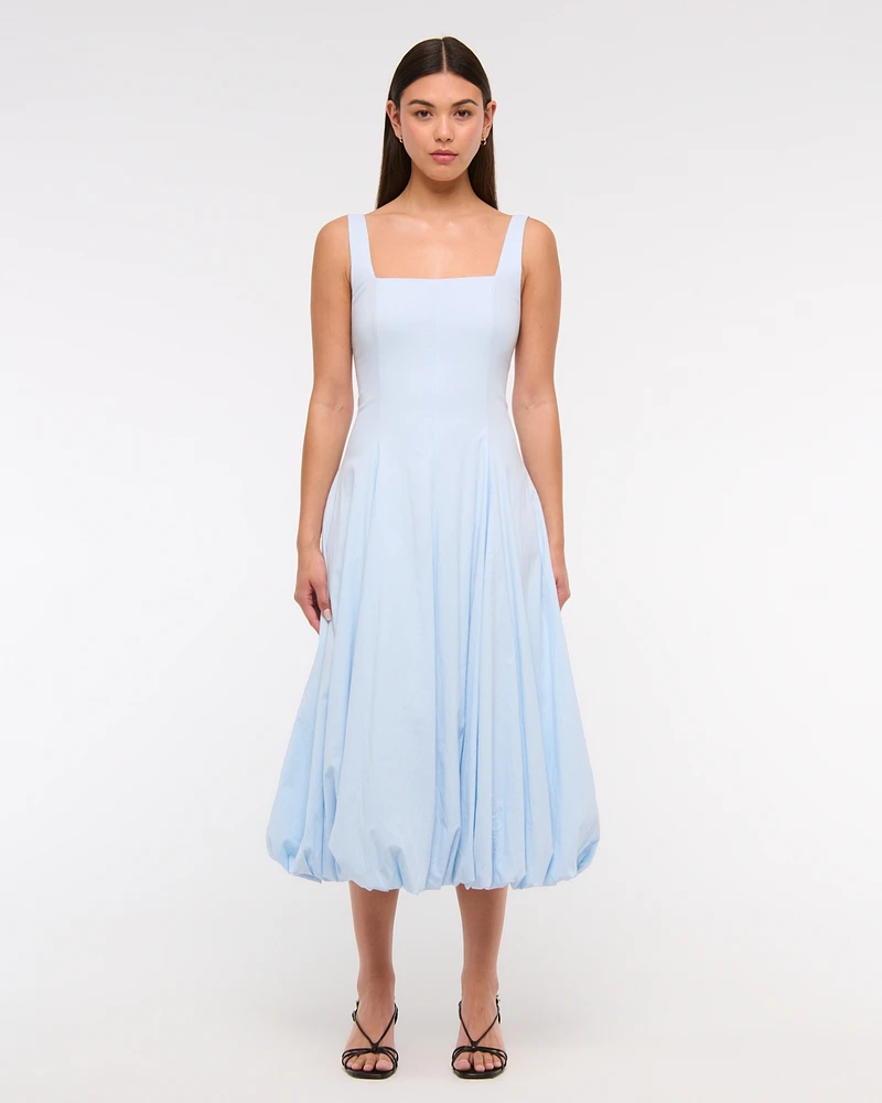 The A&F Mila Bubble Hem Midi Dress