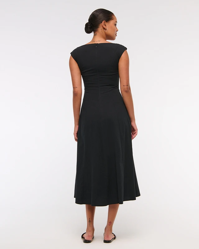 midi seersucker dress Veronica Beard Mackey Seersucker Halter Midi Dress | Pale Orchid Haze