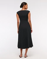 The A&F Mila Cap Sleeve Midi Dress