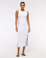 Crochet-Style Midi Dress