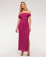 Mesh Draped Maxi Dress