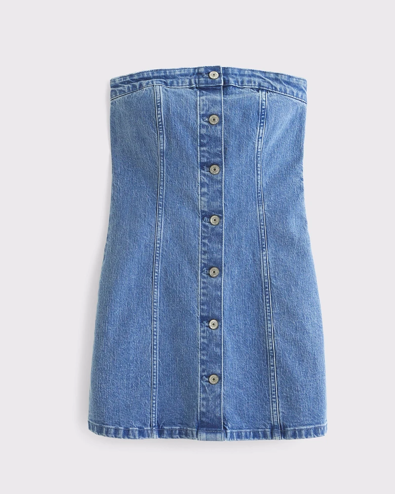 The A&F Mara Strapless Denim Mini Dress