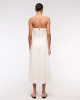 The A&F Mila Strapless Denim Midi Dress