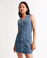 The A&F Mara Denim Zip-Up Mini Dress