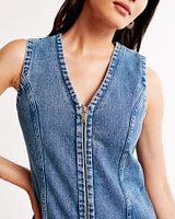 The A&F Mara Denim Zip-Up Mini Dress