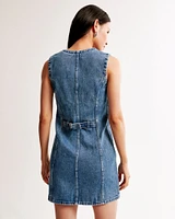 The A&F Mara Denim Zip-Up Mini Dress