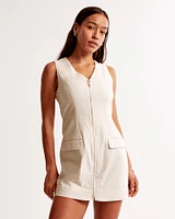 The A&F Mara Linen-Blend Zip-Up Mini Dress