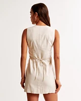 The A&F Mara Linen-Blend Zip-Up Mini Dress