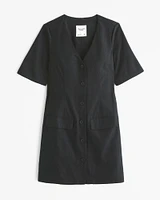 The A&F Mara Short-Sleeve Linen-Blend Mini Dress