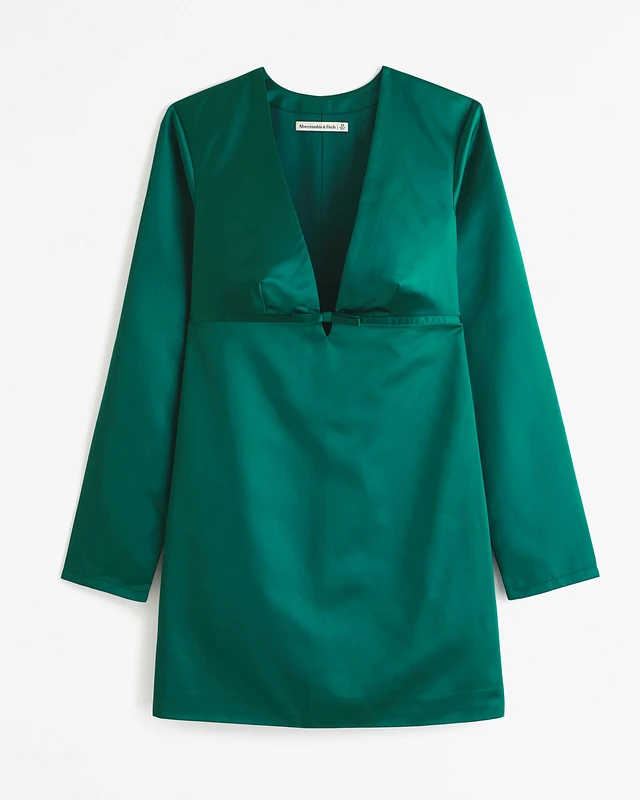 slim fit dress slacks Abercrombie & Fitch Satin Dress Green, XLT main image 0