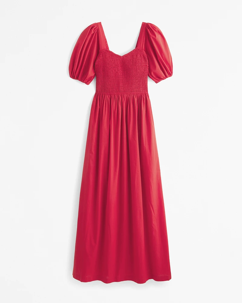 Puff Sleeve Smocked Maxi Dress