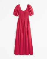 Puff Sleeve Smocked Maxi Dress