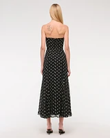 The A&F Camille Strapless Godet Midi Dress