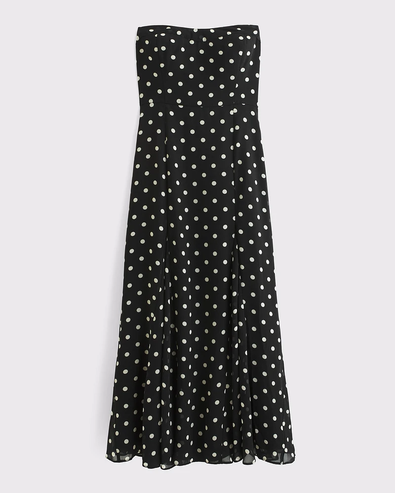 The A&F Camille Strapless Godet Midi Dress