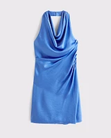 Cowl Neck Draped Mini Dress