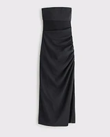 Sheer Draped Maxi Dress