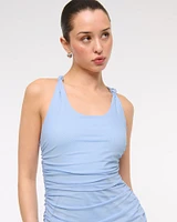 Mesh Twisted Halter Midi Dress