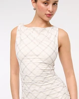 Mesh Knotted Mini Dress