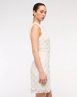 Mesh Knotted Mini Dress