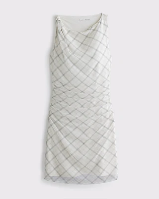 Mesh Knotted Mini Dress