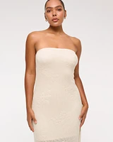 Strapless Crochet-Style Maxi Dress