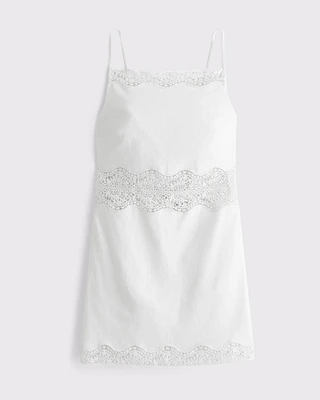 Apron Lace-Trim Mini Dress