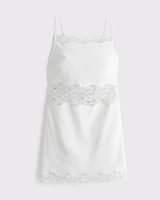 Apron Lace-Trim Mini Dress